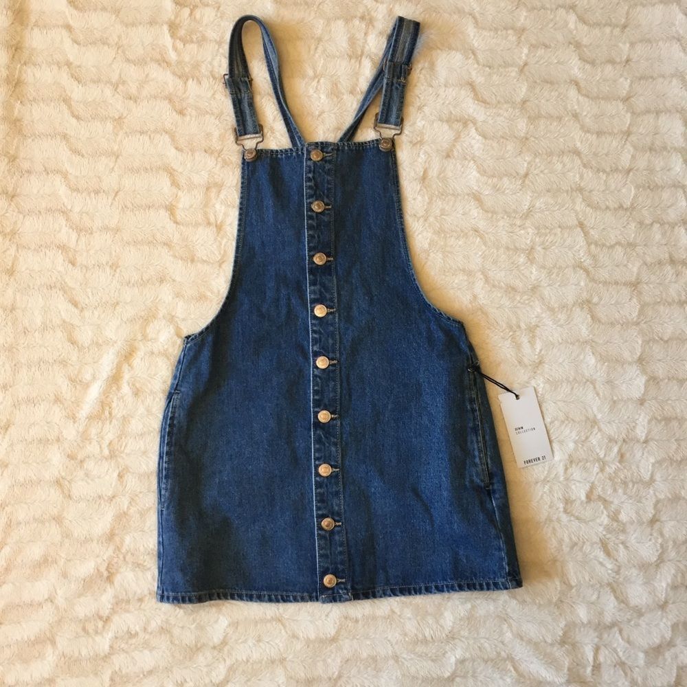 Forever 21 Denim Overall Mini Skirt/Dress Sz S